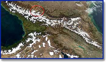 Кавказ фото из космоса